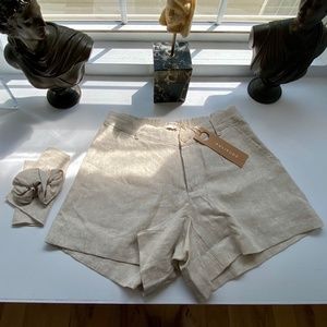 NWT Aulieude linen shorts (oat)